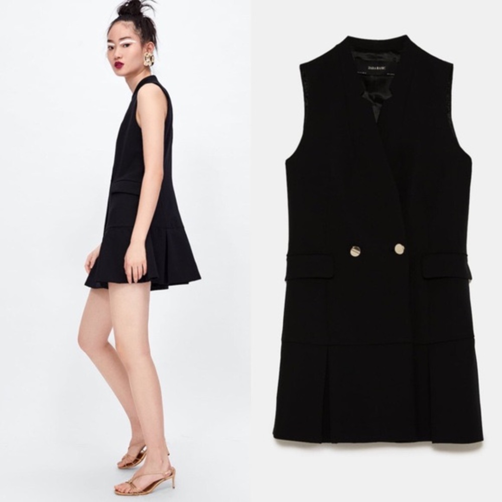 EUC Zara Basic Sleeveless Blazer Dress sz small